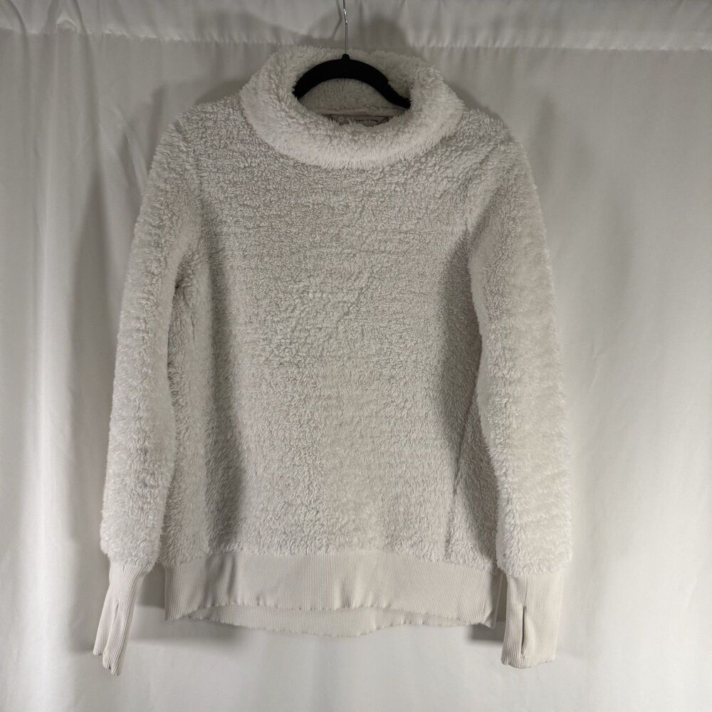 Athleta Sherpa Sweater Women's XS White Turtleneck Pullover Modal Blend